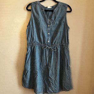 Chambray Tie Waist Dress | Gap